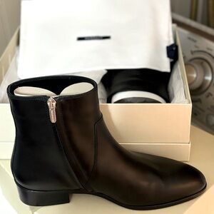 Margaux Black Leather Ankle Boot